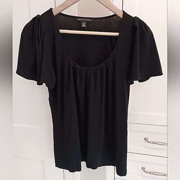 Banana Republic Flutter Sleeve Scoopneck Short Sleeved Blouse - Picture 1 of 8